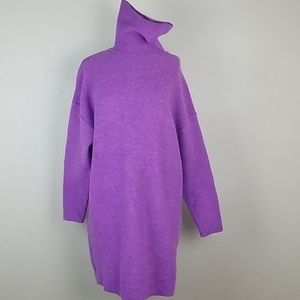 Zara Purple Sweater Turtleneck Dress S